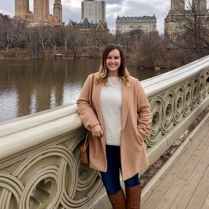 Old Navy Camel Long-Line Coat • Large